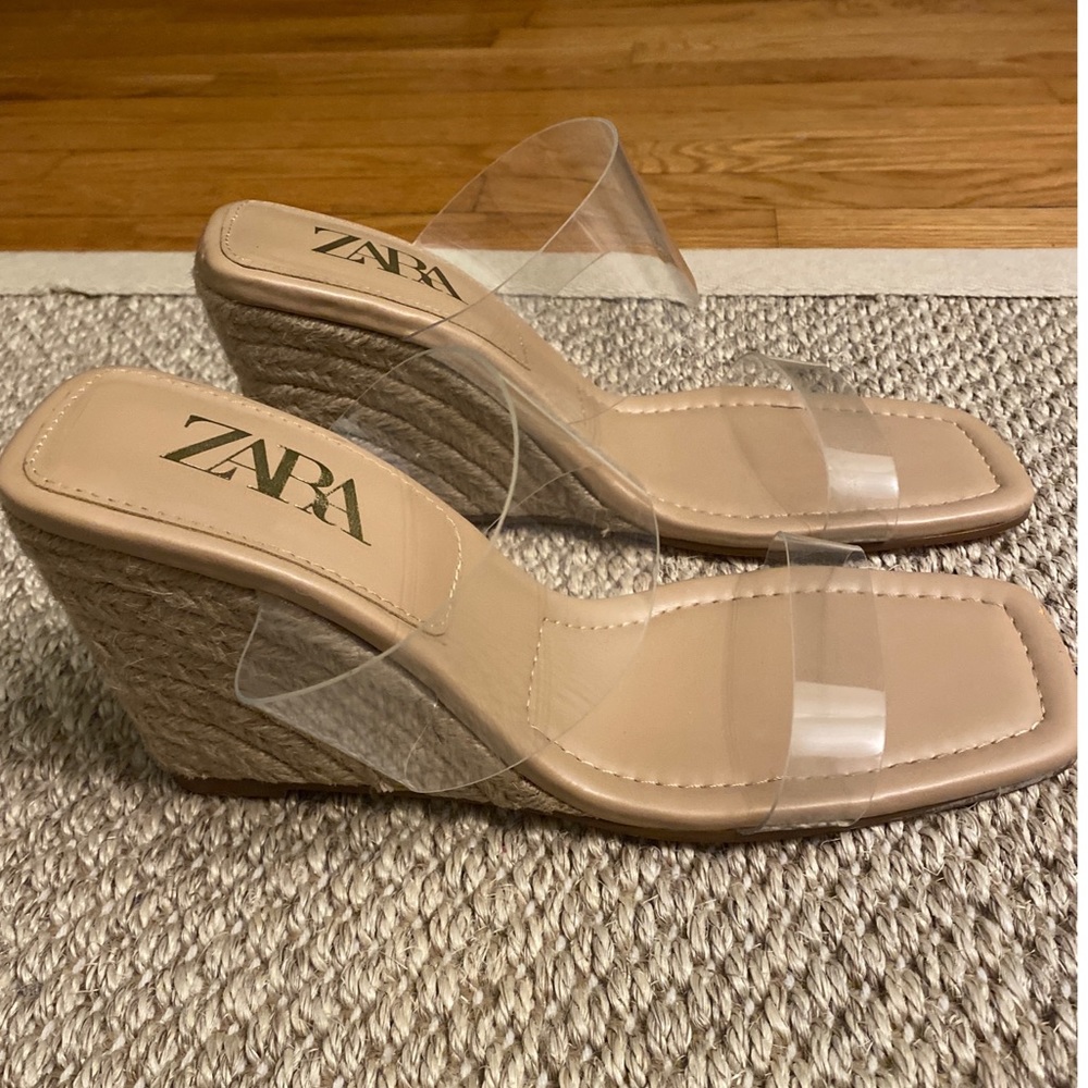 Zara Clear Wedge Heels - Size:40